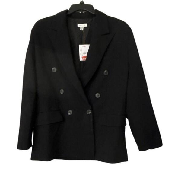 TOPSHOP NWT Black Double Breasted Relaxed Fit Blazer Size 8 - Picture 2 of 9